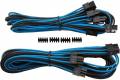 Corsair Individually Sleeved PCIe Cables Dual / RMi RMx - Svart/Blå
