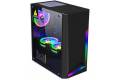 EVESKY- Computer case mid tower ATX for gaming with RGB led lights cooling fan full white for desktop pc Tempered Glass