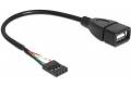 Delock USB Kabel Pinheader 4Pin zu A Bu/Bu 0.20m