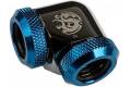 Bitspower Adapter 90 Grad 12mm AD Hardtube auf 12mm AD Hardtube schwarz glänzend/blau