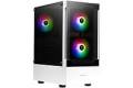 gamdias white rgb gaming atx mid tower computer pc case with side tempered glass panel and a magnetic dust filter & 3 built-in 120mm argb fans.