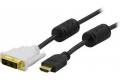 Deltaco HDMI till DVI-kabel Single Link