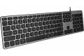 Macally Wired USB-C Keyboard w/Built-In 3-Port USB Hub for Mac & PC