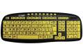 Ergoguys CD-1038 Black USB Wired Ergonomic Ezsee Low Vision Keyboard Large Print Yellow Keys