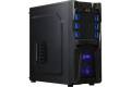 DIYPC Solo-T2-BK Black USB 3.0 ATX Mid Tower Gaming Computer Case with 2 x Blue Fans (1 x 120mm LED Fan x Front, 1 x 120mm Fan x Rear) Pre-installed