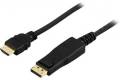 Deltaco DisplayPort till HDMI-kabel 2m