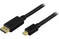 Deltaco DisplayPort till Mini-DisplayPort-kabel 1m
