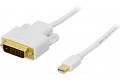 Deltaco Mini-DisplayPort till DVI-kabel 1m