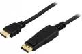 Deltaco DisplayPort till HDMI-kabel 5m