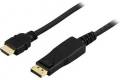 Deltaco DisplayPort till HDMI-kabel 3m