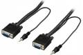 Deltaco VGA-kabel med 3.5mm ljudkabel 0.5m